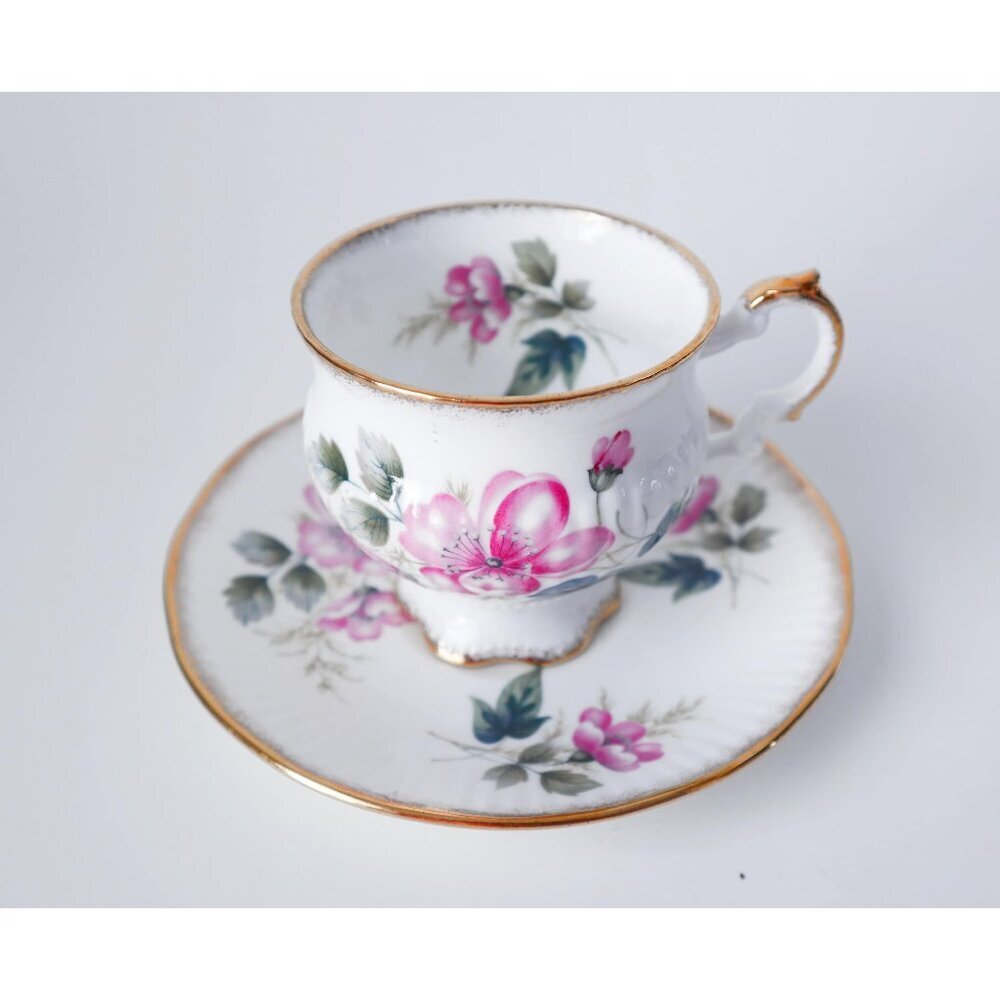 Vintage Tea Cup Elizabethan Teacup and Saucer Pink Floral